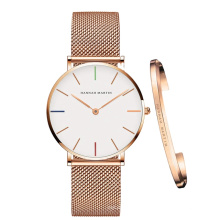 Hannah Martin Women Watches Bracelet Wristwatches Quartz Watch Steel Mesh Ultra Thin Reloj de mujer